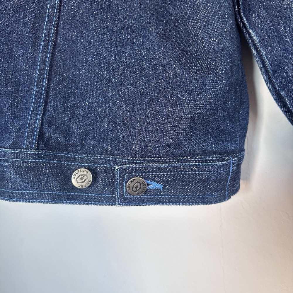 Vintage Y2K 'Culture Jeans' Mens Denim Jacket Hip-Hop Street Wear Work Wear Lg - Picture 12 of 13